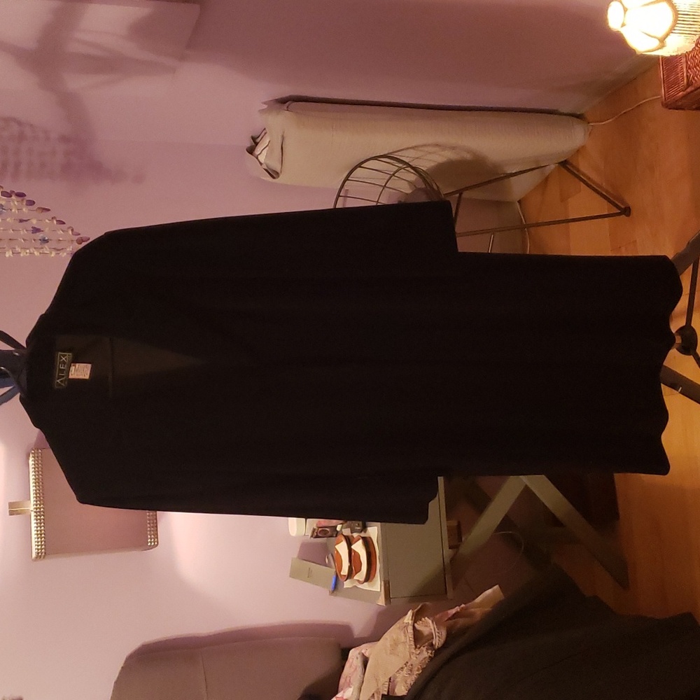 Full length black velvet coat
